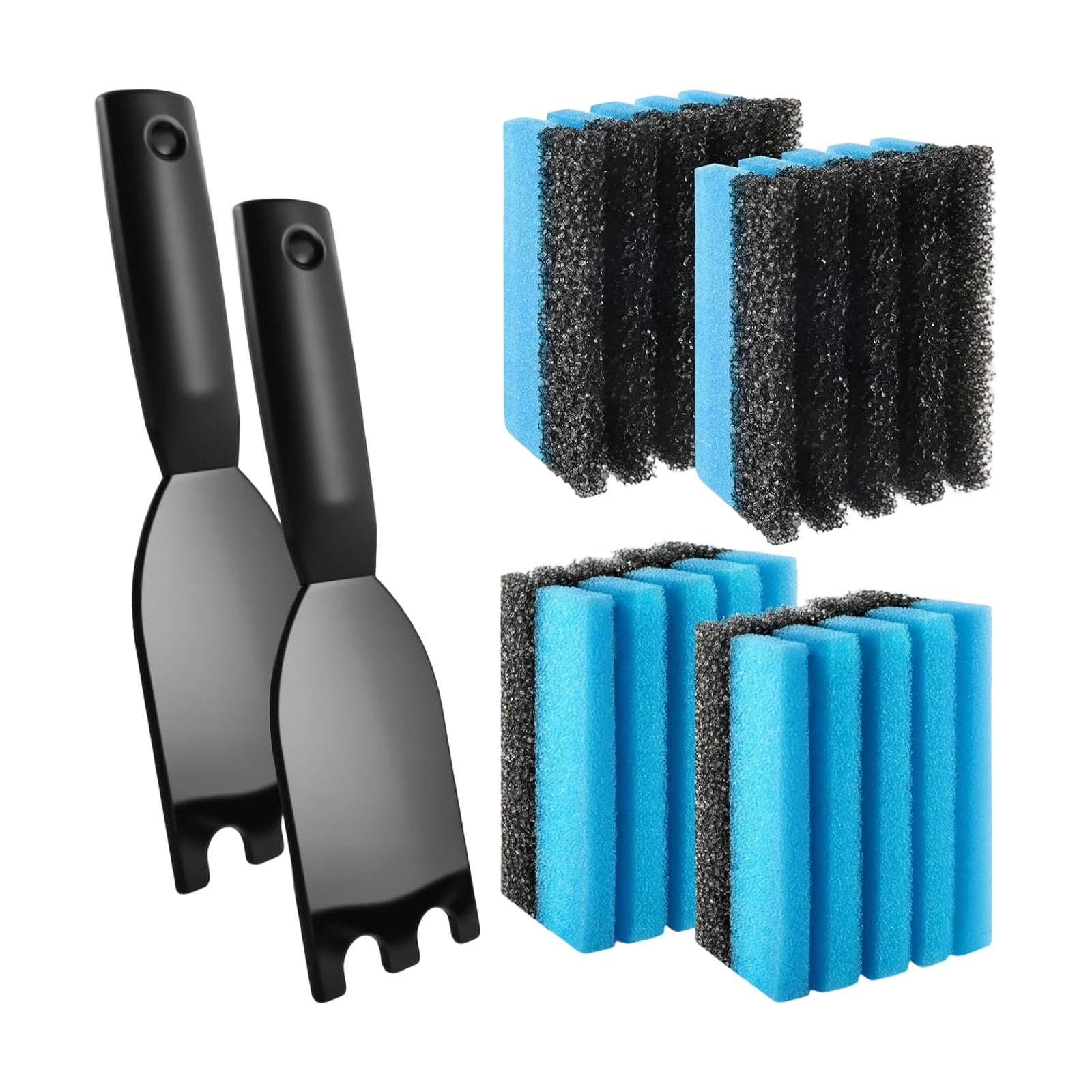 HGZLQKD Grill Cleaning Sponge Set Grill Scraping Removing Caked on Residue Sturdy Griddle Cleaner Dish Scraping, 12pcs
