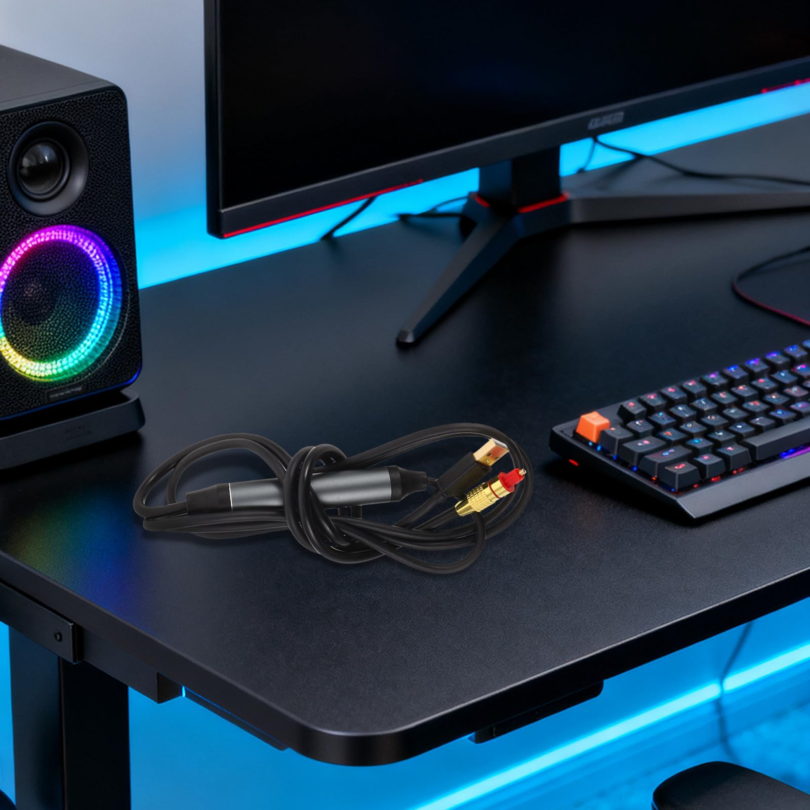GALPADA Cavo Audio Ottico Digitale USB Nero in Plastica Qualità Sonora Lossless e Design Portatile per Collegamento Audio Hdtv e Computer