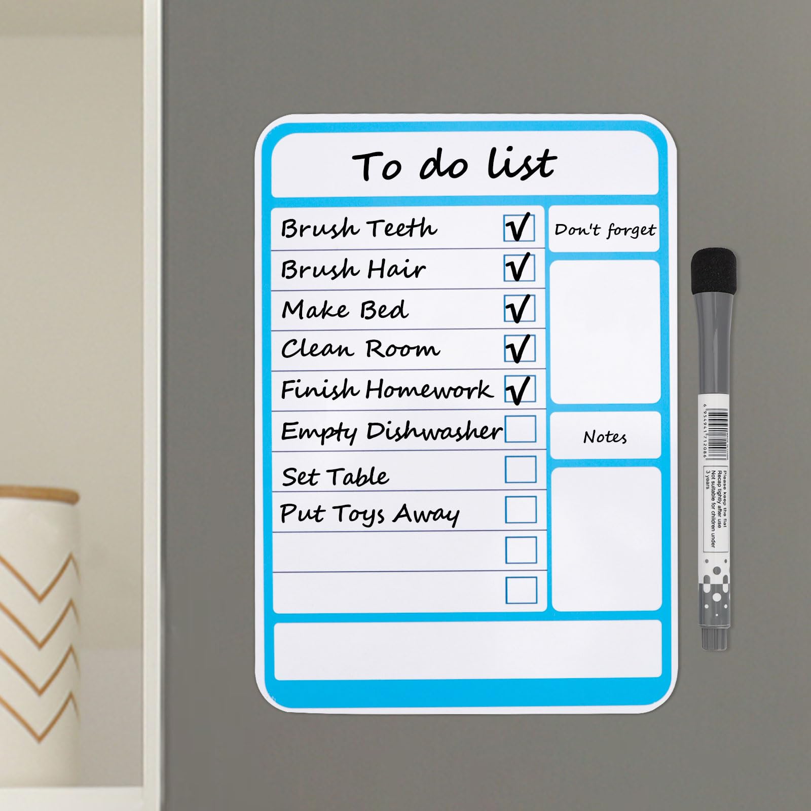 to Do List,Magnetic Whiteboard for Fridge,Dry Erase Board Chore Charts for Kids Reusable Daily Schedule Memo List Children's Chore Record Board