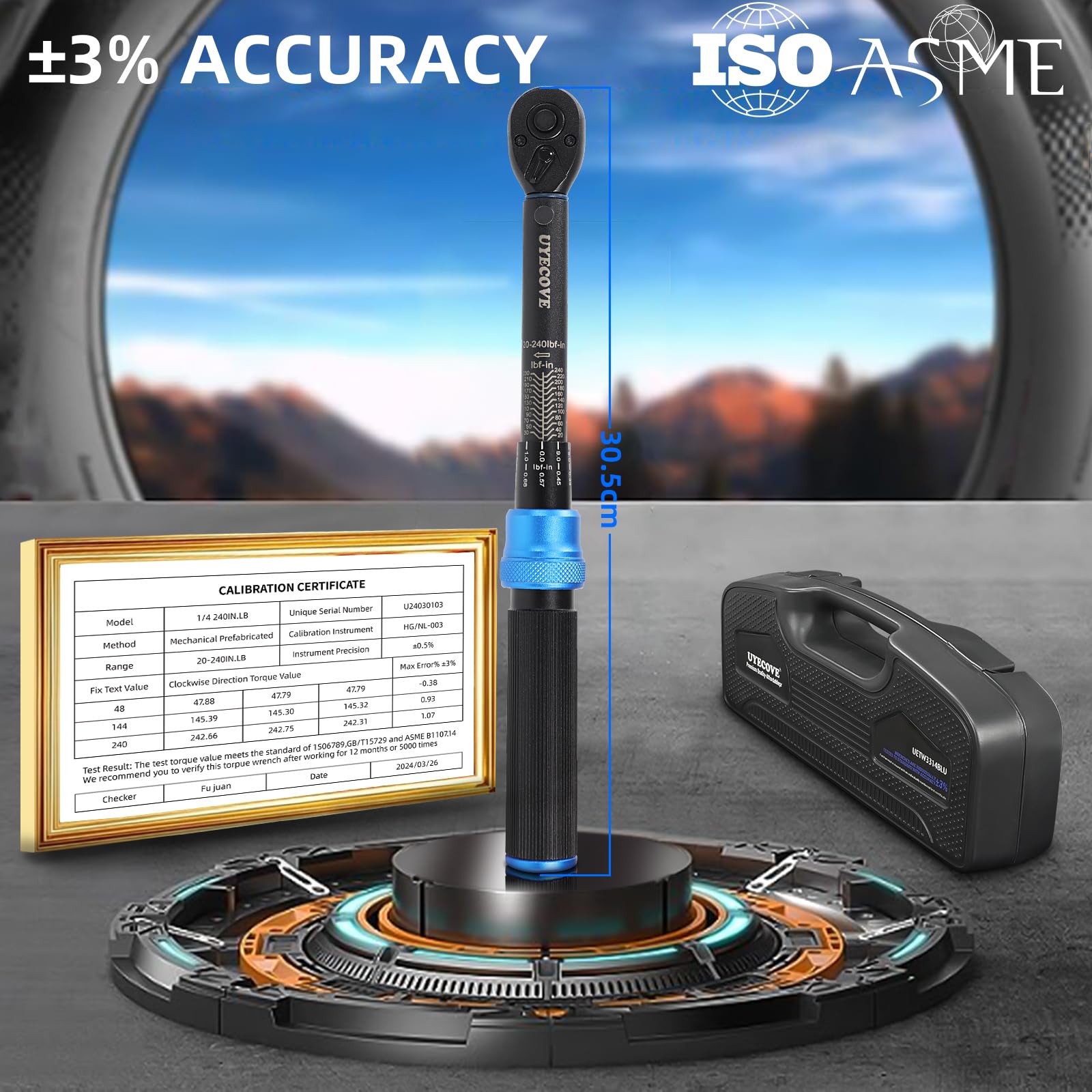 UYECOVE 1/4-Inch Drive Click Torque Wrench Set, 33Pcs Bike