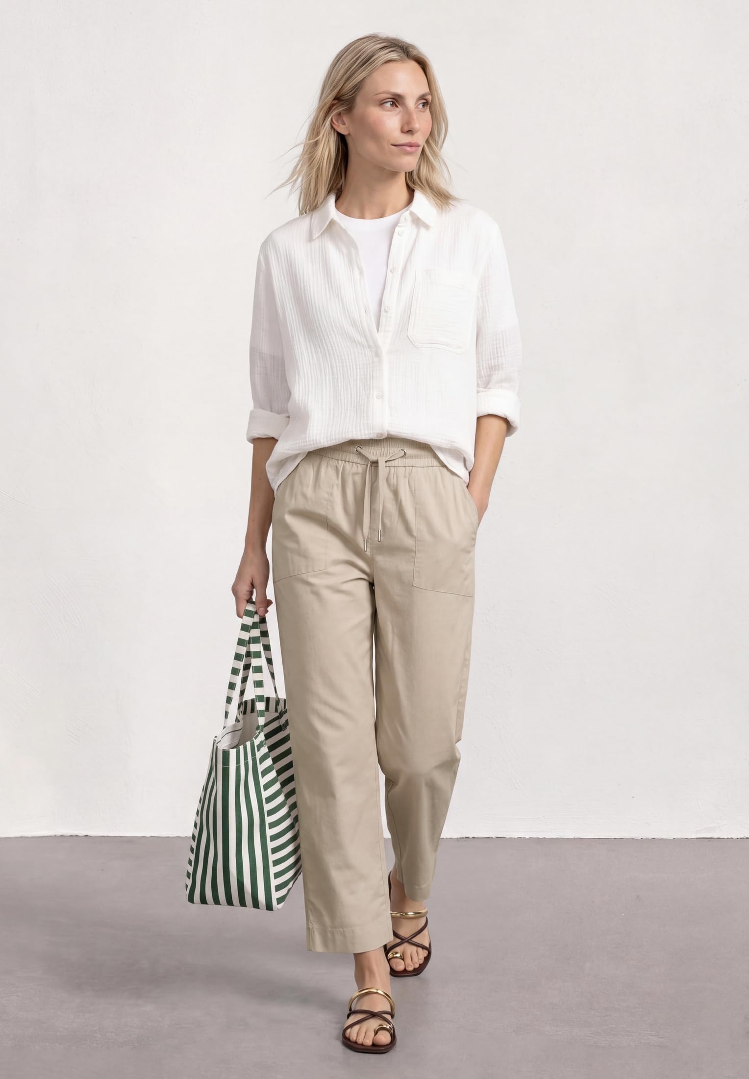Street One Damen Straight Leg Hose mit Turn-Up-Detail 3817870