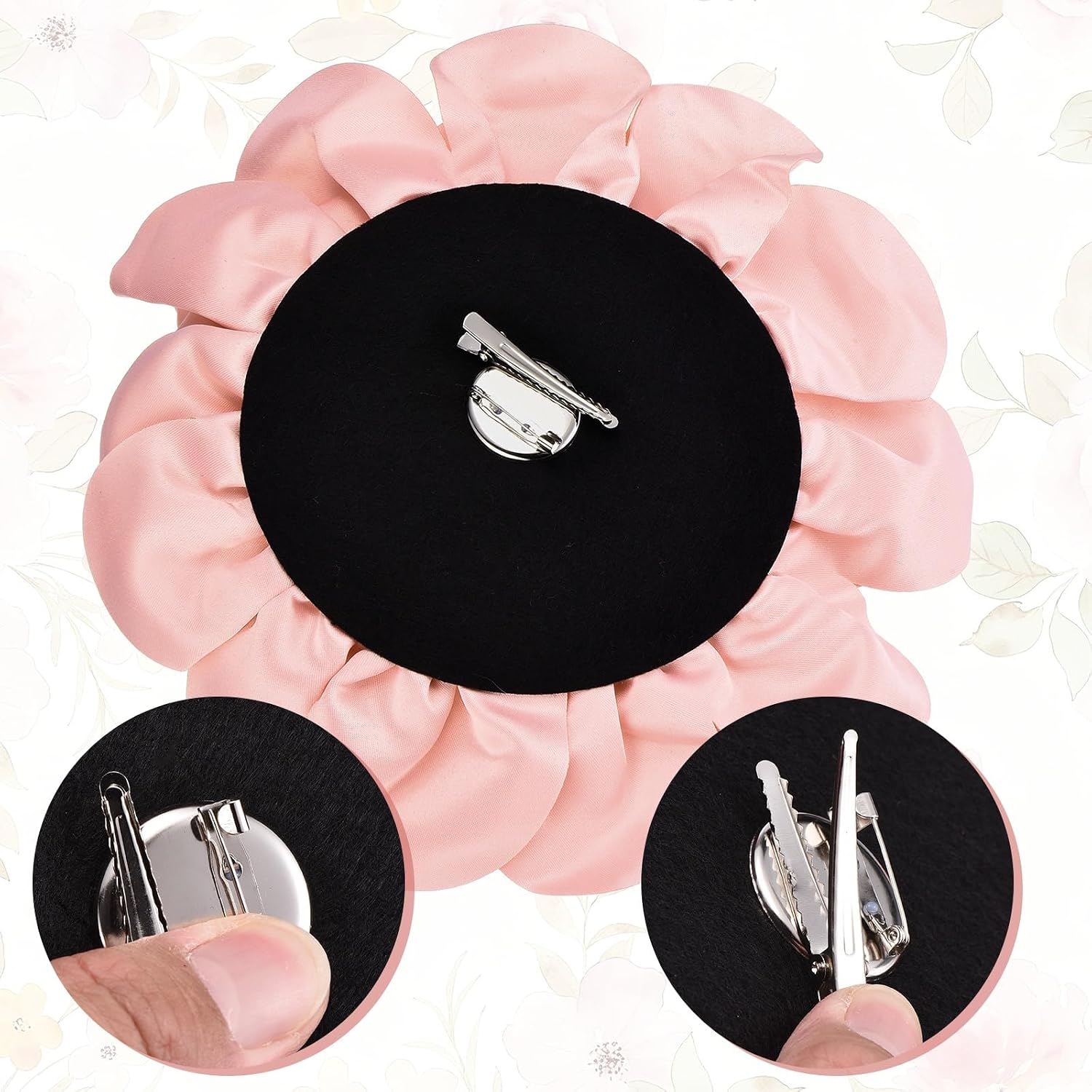 PATIKIL Satin Fabric Rose Flower Brooch, Extra Large Big Silk Rose Flower Brooches Dainty Elegant Lapel Pins for Women
