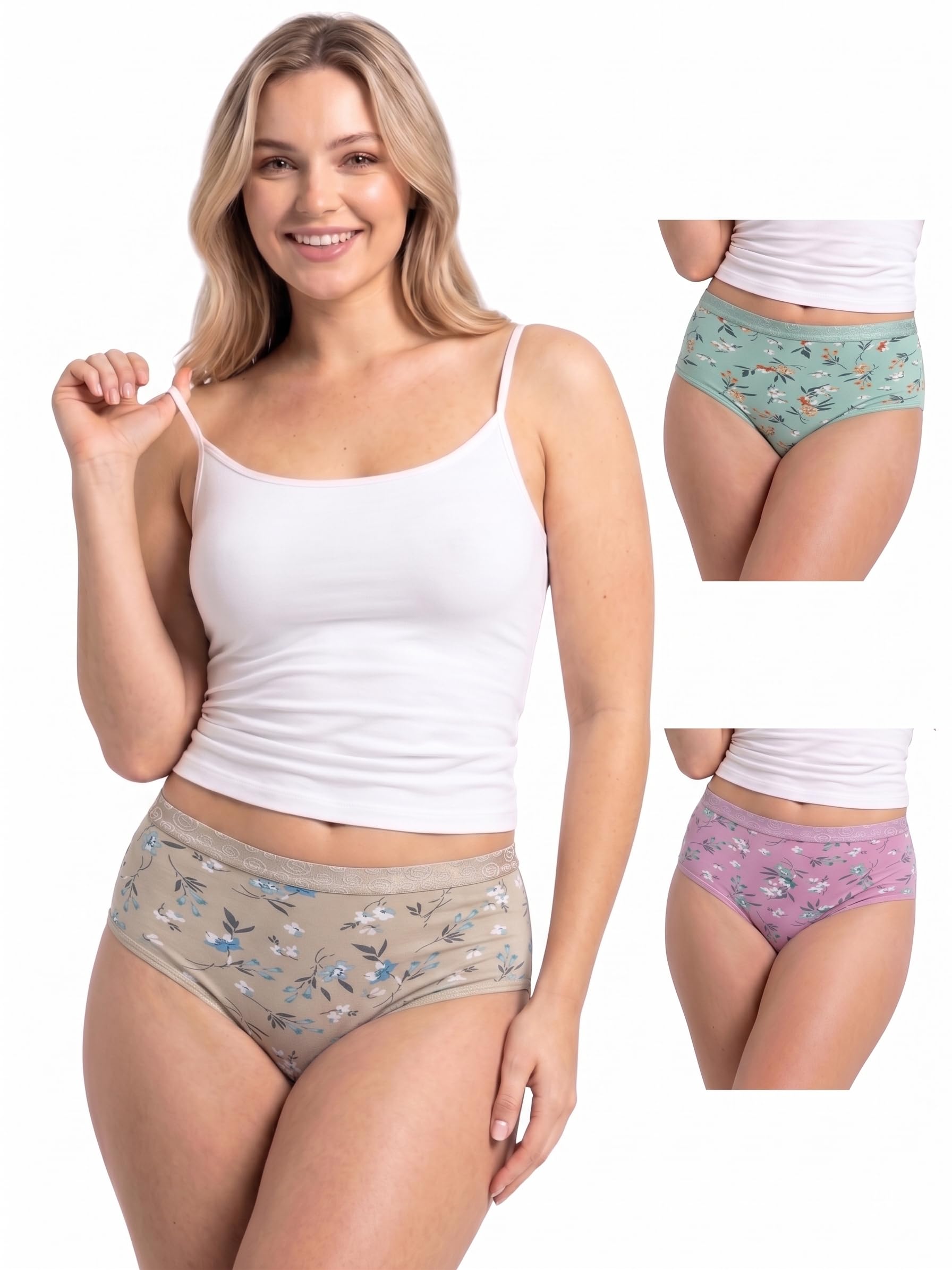 smart care Women Printed Hipster Panties Pack of 3, High Waist Breathable Ladies Underwear, Soft Stretch Innerwear, No Mark Waistband Comfortable Panty Combo for Women-picture-14