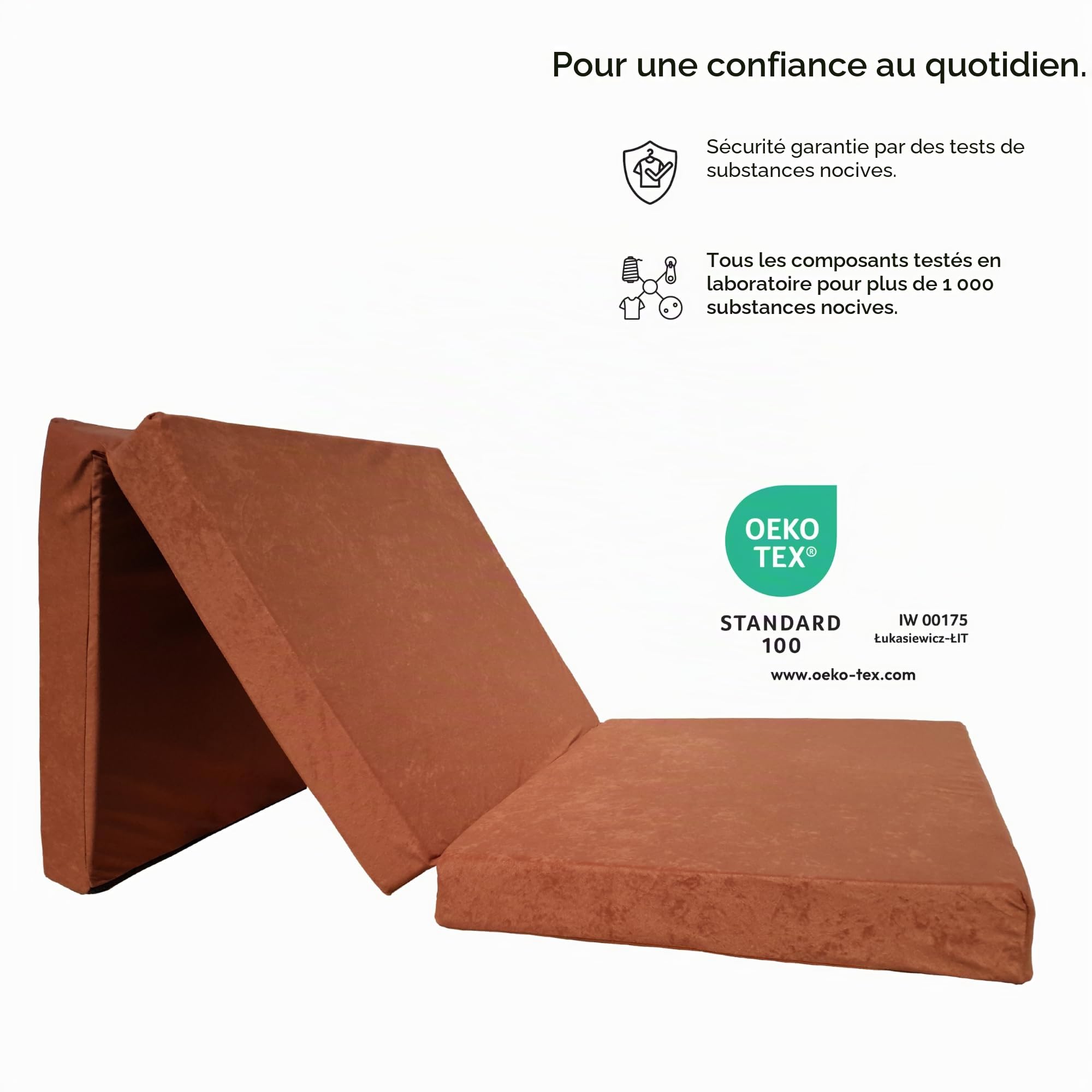 Natalia Spzoo Matelas lit futon Pliable Pliant 195 x 65 x 10 cm (1000-Marron Clair)