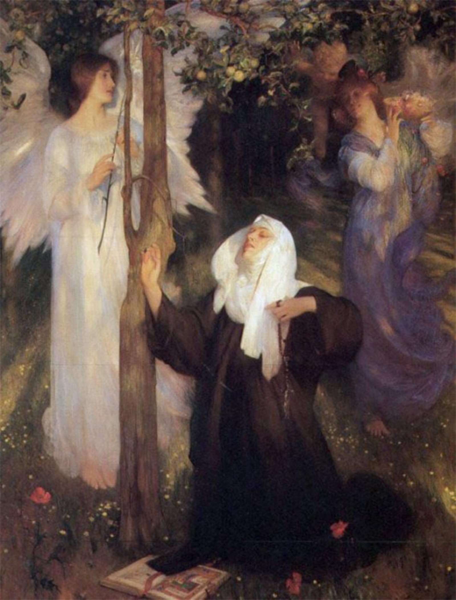 ARTXLXXBN Famous Art Print Poster Vintage Wall Art the Cloister by Arthur Hacker Canvas Art Poster for Home Decor 60x90cm