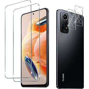 Screen Protector for Xiaomi Redmi Note 12 Pro 4G for Tempered Glass Pack of 2 Tempered Glass Protective Film with 2 Pieces Camera Protection 9H Screen Protection Ultra Clear Protective Glass