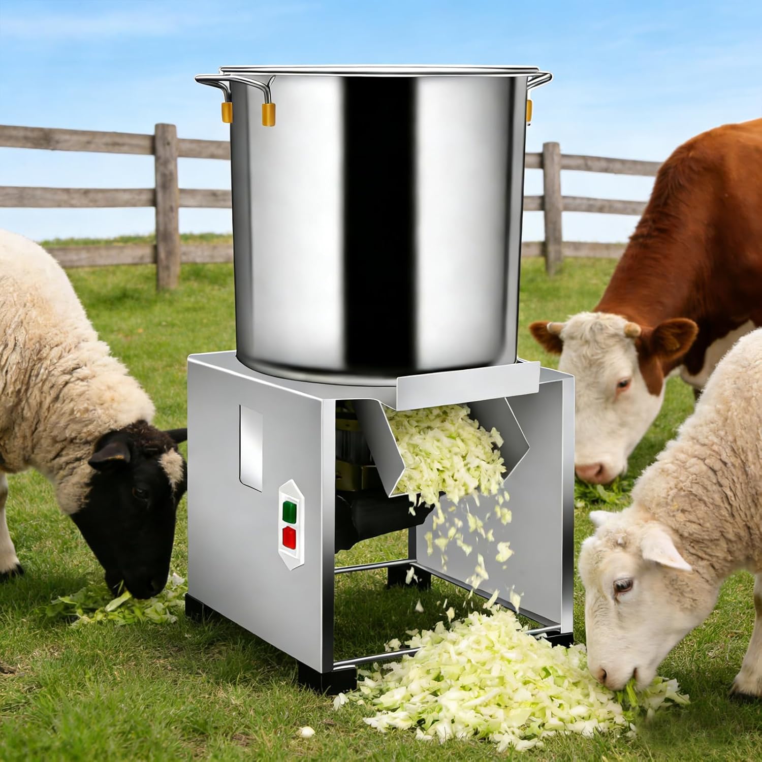 Multifunctional Food Processor, Commercial Electric Vegetable Chopper, 3500rpm Stainless Steel Shredder Grater, For Animal Feed For Vegetables Grains Peanut Ginger Garlic 1800W