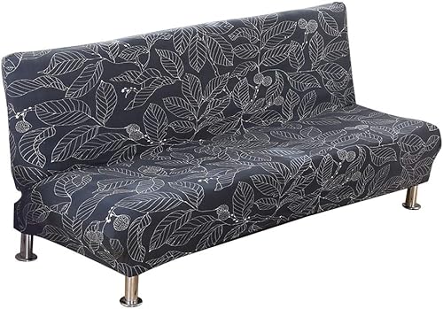 MIFXIN Funda de Sofá Sin Brazos Funda Deslizable de Futón Elástica de Spandex Estampada Sofá Cama Plegable Sin Reposabrazos Protector de Muebles de