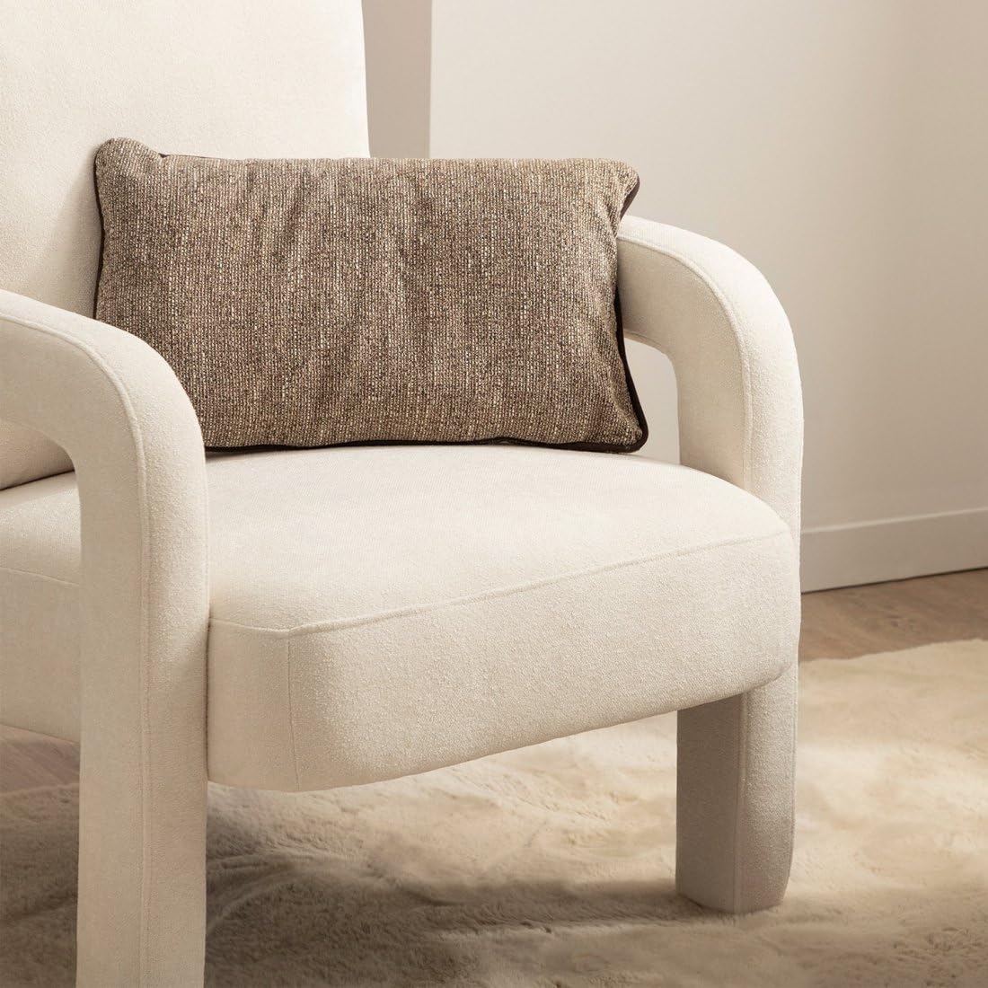 KLAST Sillón de Lectura Poliéster Color Beige 81 cm x 72 cm