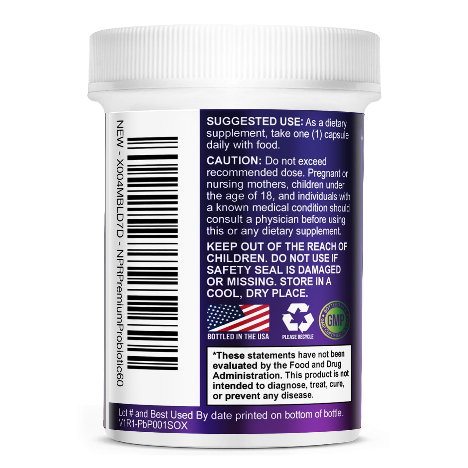 Nature's Probiotic - 100 Billion CFU Per Capsule - 16 Strains + Prebiotics - Best Probiotic Supplement for Women & Men - Supports Immune, Digestive Health, Constipation & Gas - Bottled USA - 60 Count — Amazon image 8
