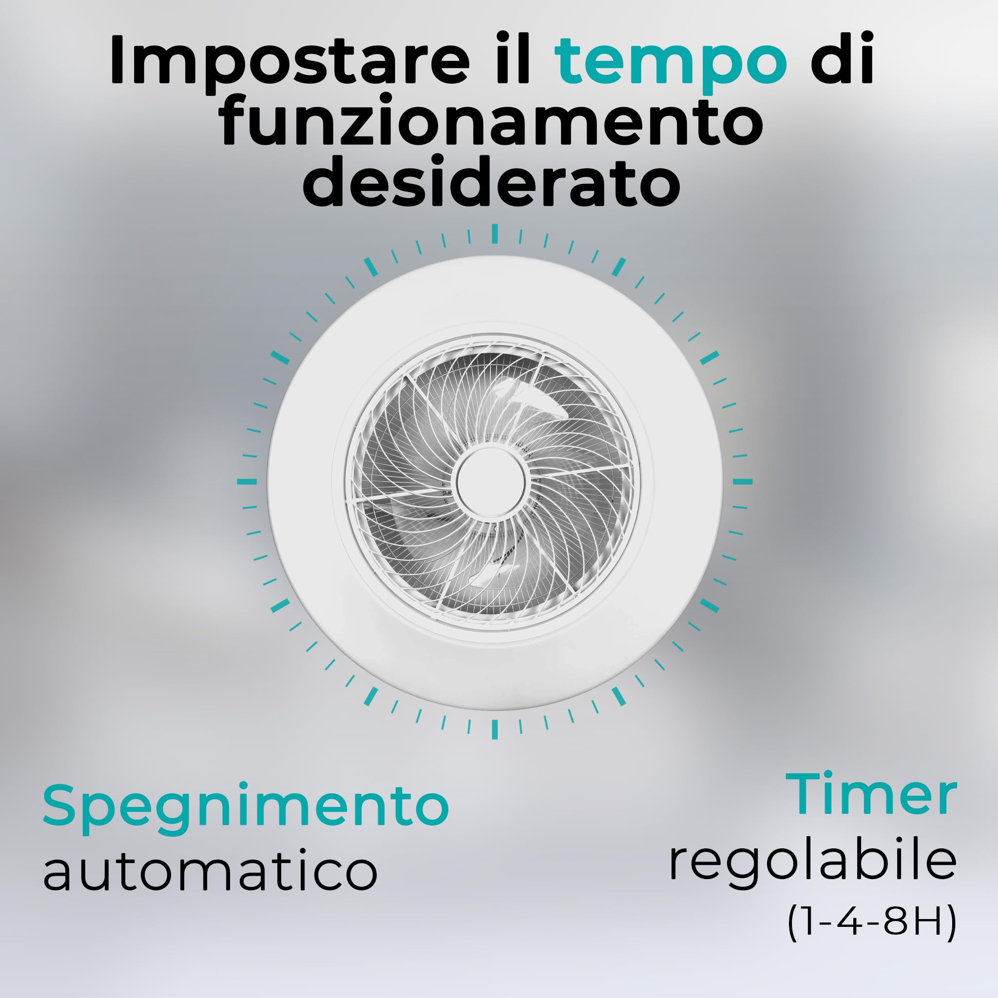 Noaton® Triton Bianco Ventilatore da Soffitto con Luce e Telecomando, LED Dimmerabile 50 W, 3 Colori, 6 Velocità con Timer, Silenzioso, per Soggiorno Camera, da Letto Sala e Cucina, Lampada, Ø 58 cm