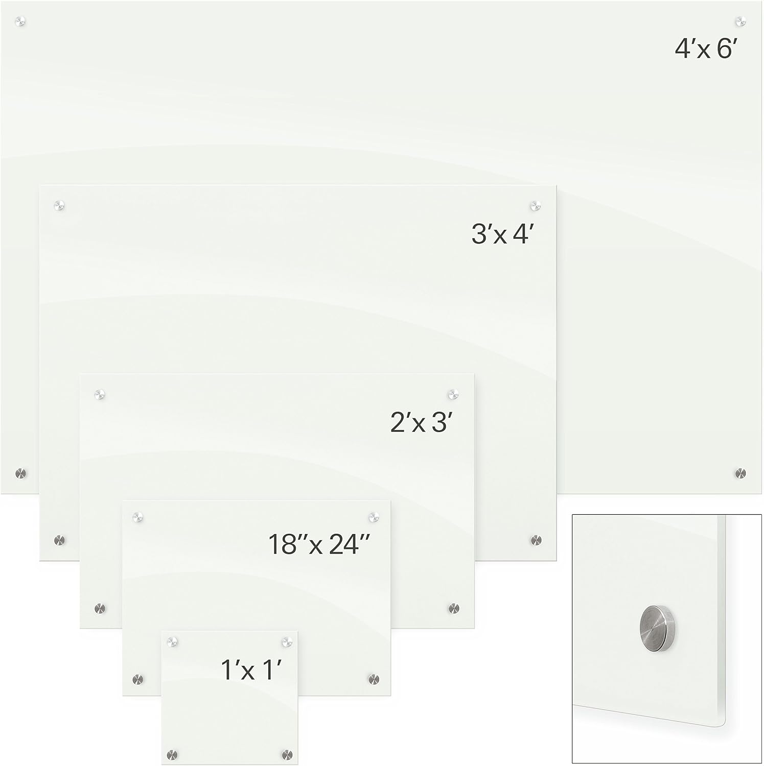 Best-Rite Enlighten Glass Dry Erase Whiteboard, Glossy White 1/8 inch Tempered Glass, 2 x 3 Feet