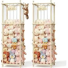 Stuffed Animal Storage,Large Wooden Toy Organizer,Anti-Tip Design,Easy Assembly
