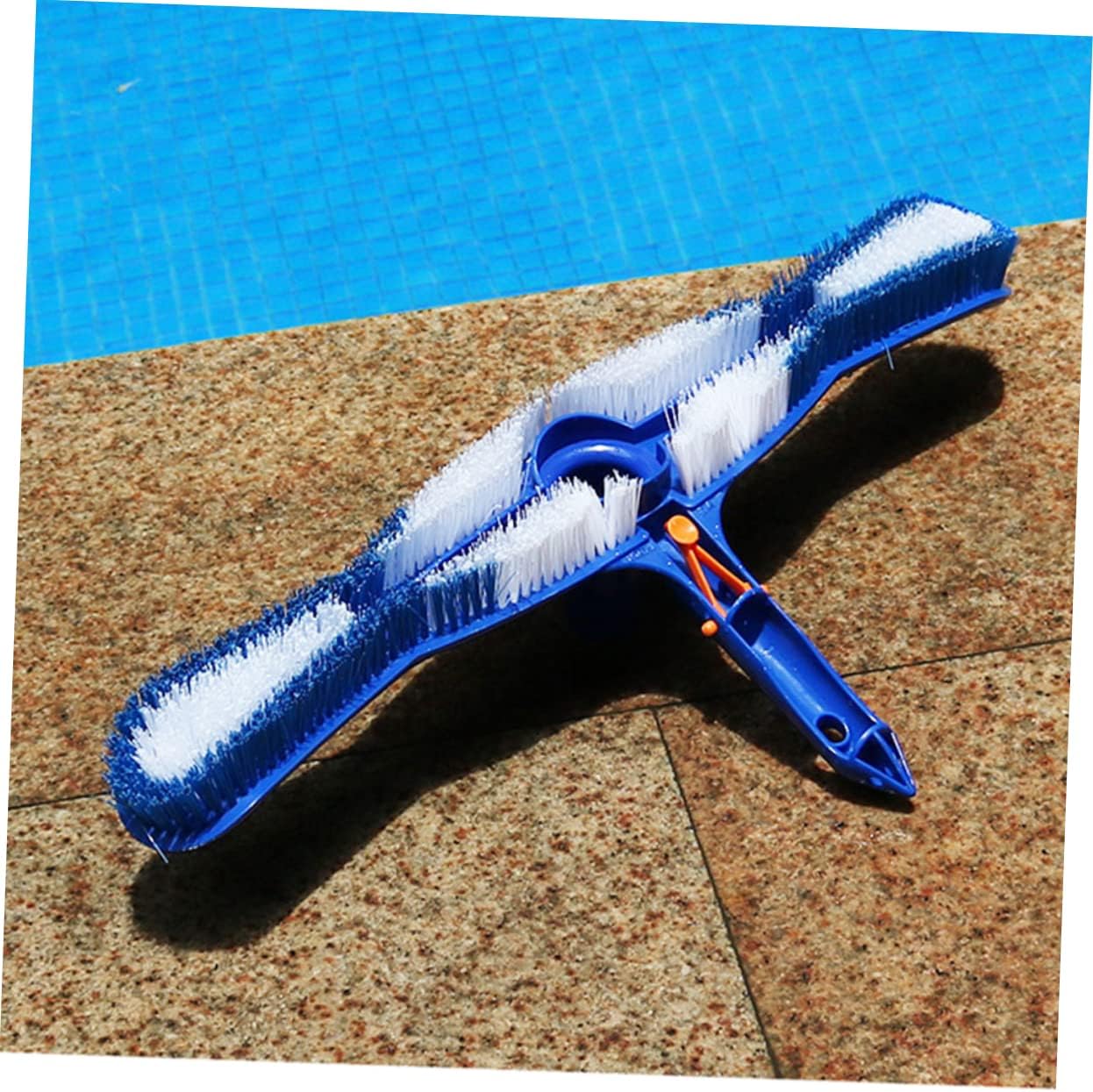 Kisangel 1Pc Heavy Duty Swimming Pool Brush Stiff Bristles Cleaner for Walls and Floors Versatile Outdoor Cleaning Tool for Patios Garages and More