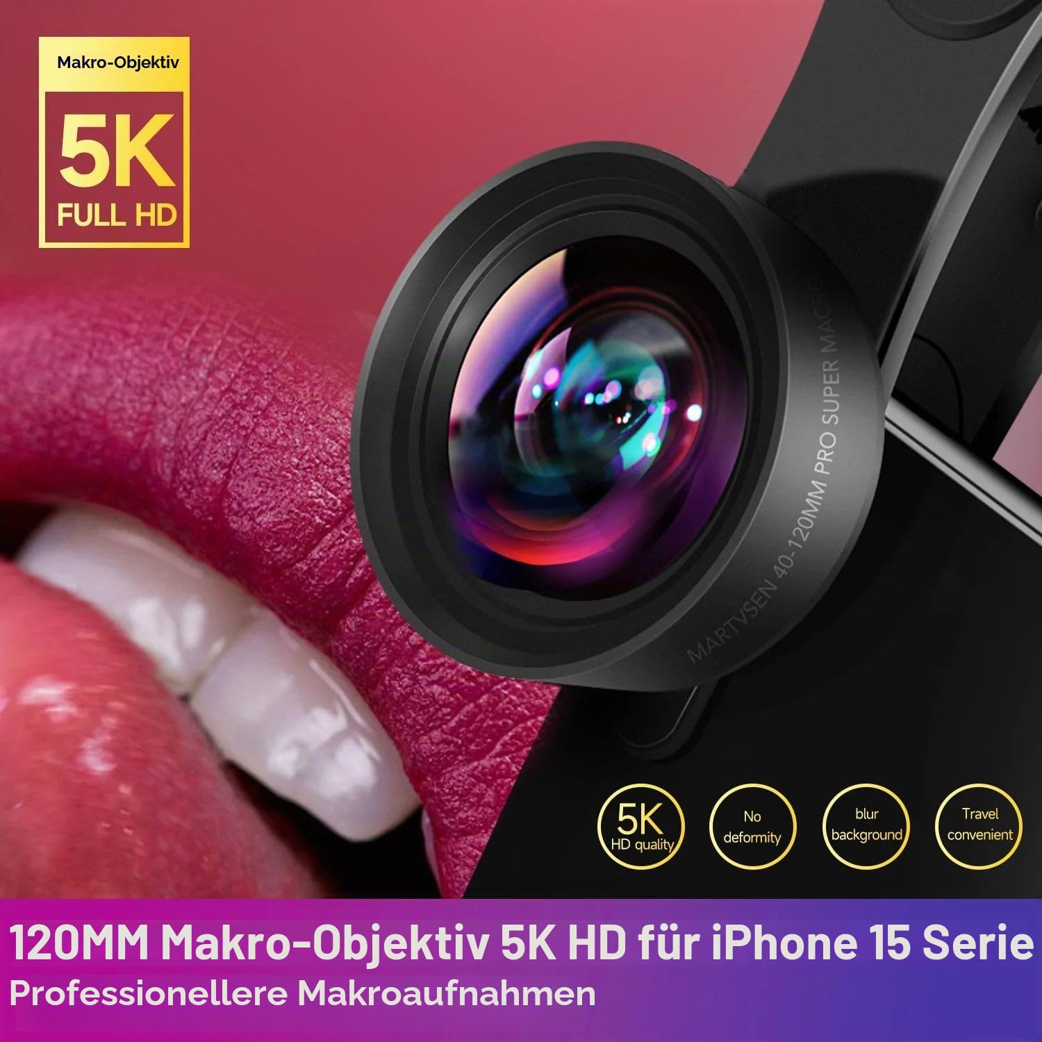 120 mm Makro-Objektiv-Set & Stellar Filter, Makro-Objektiv für iPhone 11/12/13/14 Pro Max & die meisten Android-Smartphones, Teleobjektiv-Befestigungszubehör, coole technische Geschenke