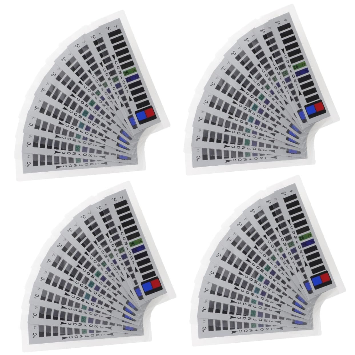 OUNONA 40pcs Sewable Liquid Crystal Temperature Strips - - Clothing Stickers for Brewing Aquariums Easy Use Temperature Indicators