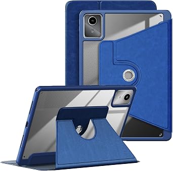 Case for Lenovo Tab M11 Case 11 Inch TB330FU,with Hand Pen Holder,Clear Transparent Hard PC Back,360 Adjustable Swivel Tablet Cover, Auto Sleep/Wake,Dark Blue