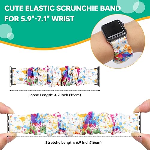 Miniatura 10 de Paquete de 2 bandas elásticas compatibles con Apple Watch de 1.496 pulgadas, 1.575 pulgadas, 1.614 pulgadas, 1.654 pulgadas, 1.732 pulgadas, 1.772