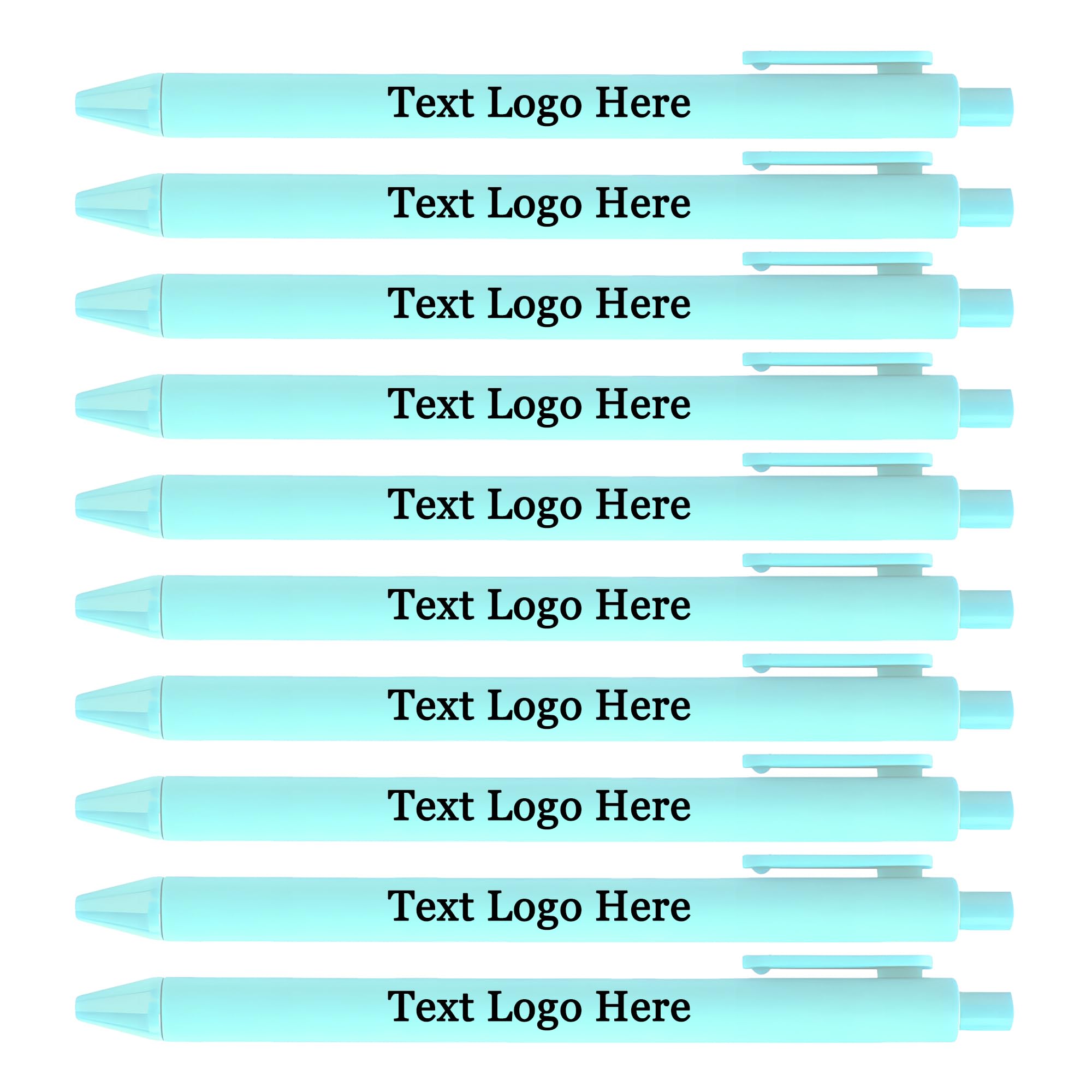 HEYZARDA Personalised Pens with Logo Text Name Bulk Custom Pen for Office Church School Business 100 Pcs, lake
