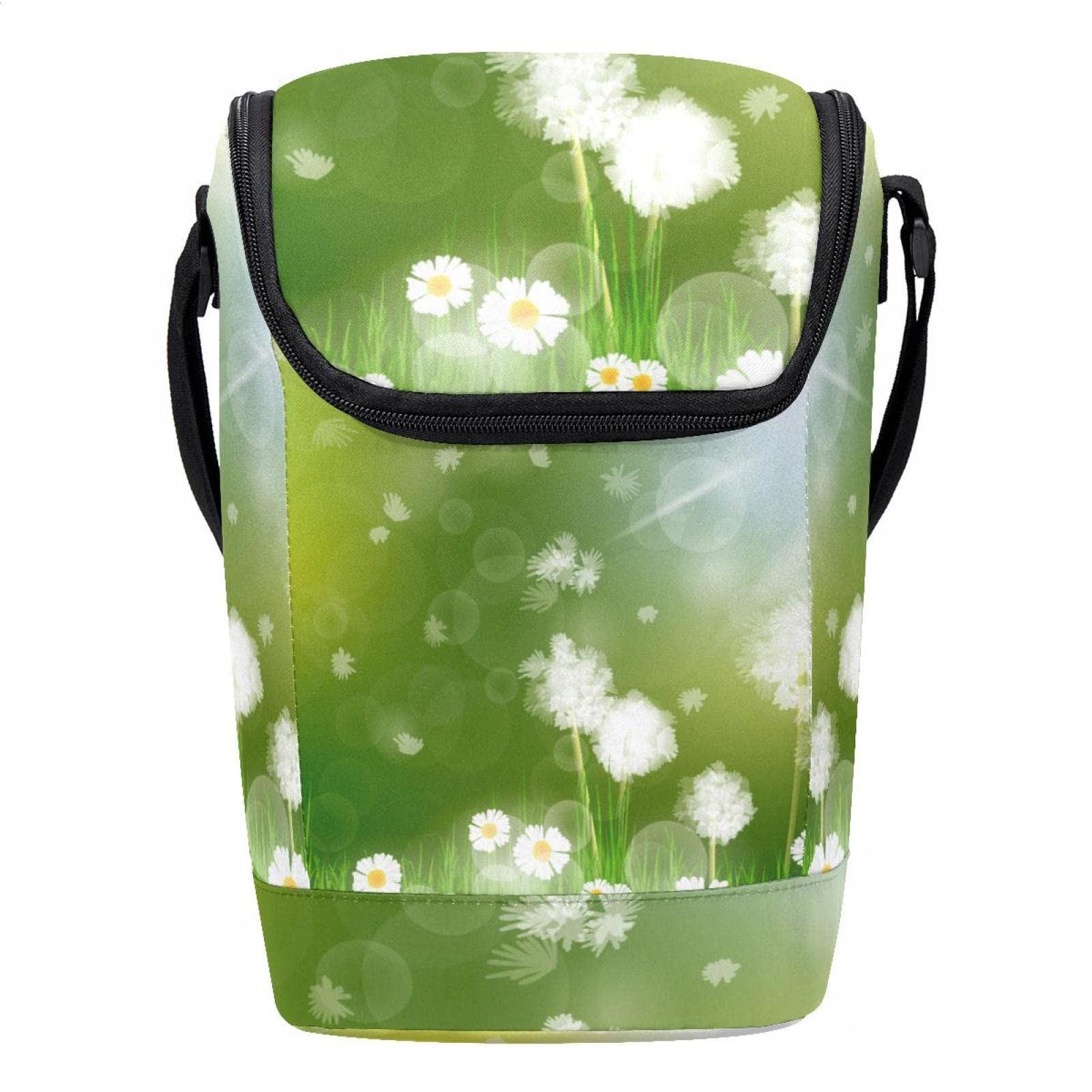 Bolsas de almuerzo portátiles con estampado botánico verde para adultos y jóvenes