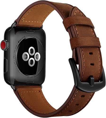 CINORS Correa de cuero compatible con Apple Watch clásico correa de repuesto marrón oscuro para iWatch Series 7 1614in Series 6 5 4 3 2 1 SE Nike