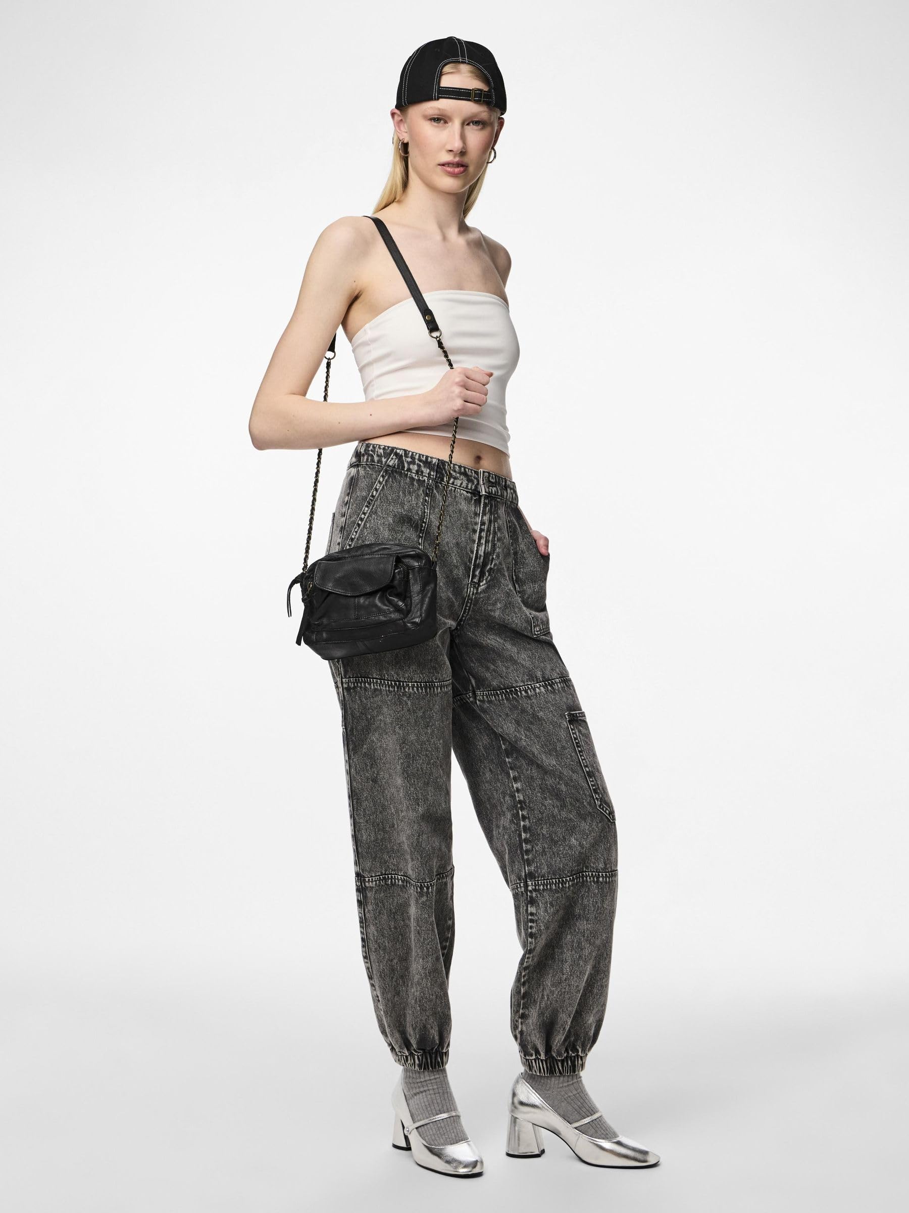 PIECES Pcnaina Leather Cross Over Noos - Bolsos bandolera Mujer