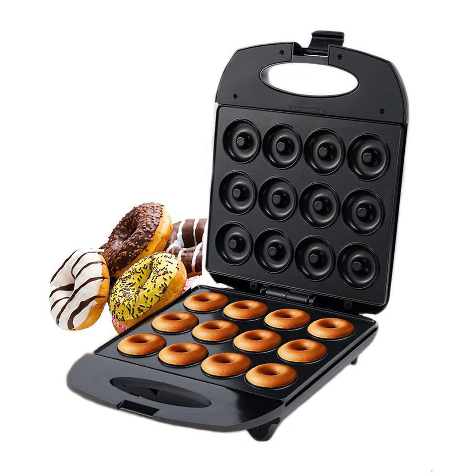 Donut Maker Machine pour la maison, Donut Making Machine | Petit outil de cuisson de machines à beignets électriques avec 12 trous - Pouser de cuisson du petit-déjeuner, plateau de boulanger à gâteau