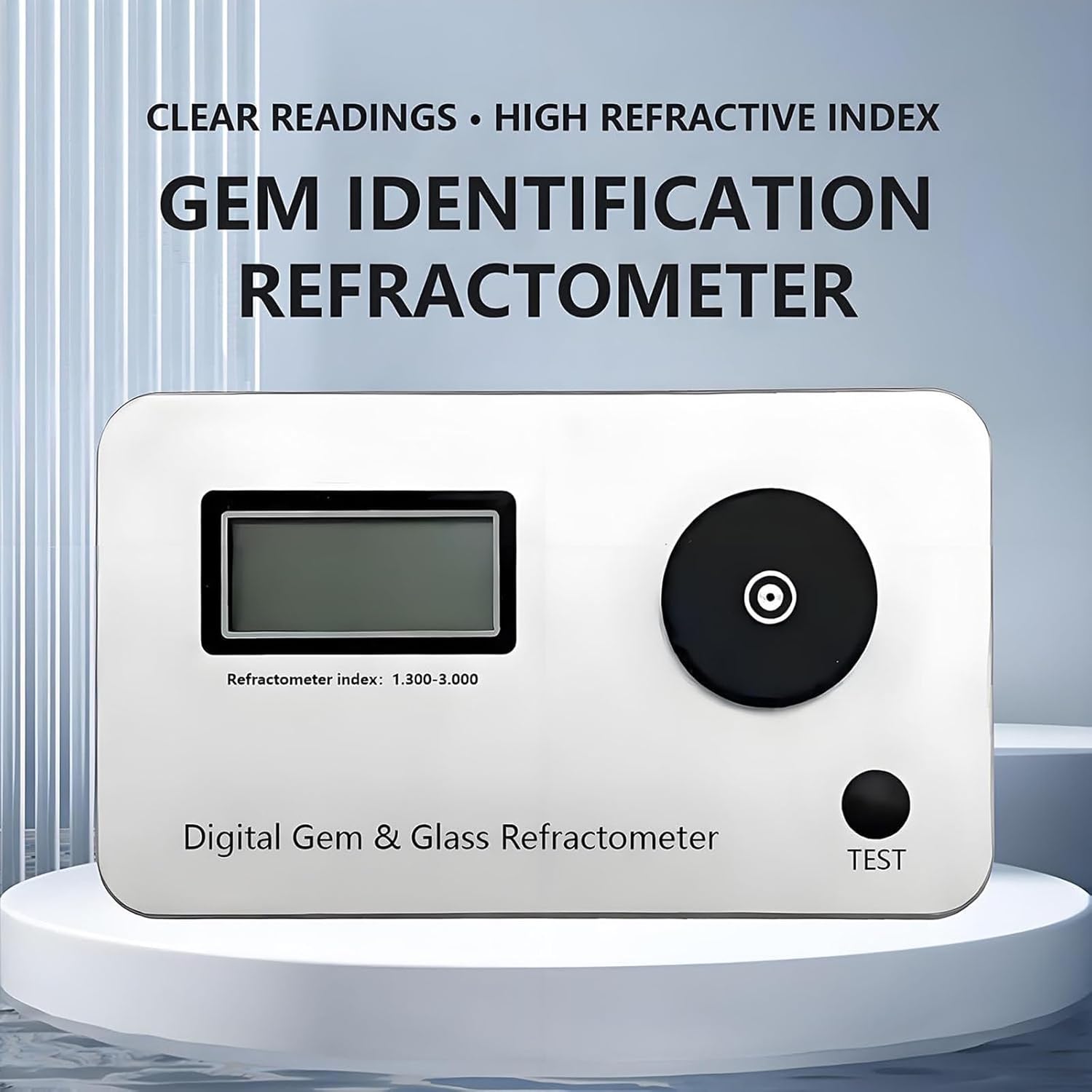 Gemstone Refractometer for Jewelry Identification, LCD Display, Refractive Index 1.300-3.000, Perfect Tool for Gem, Silver, and Diamond Analysis