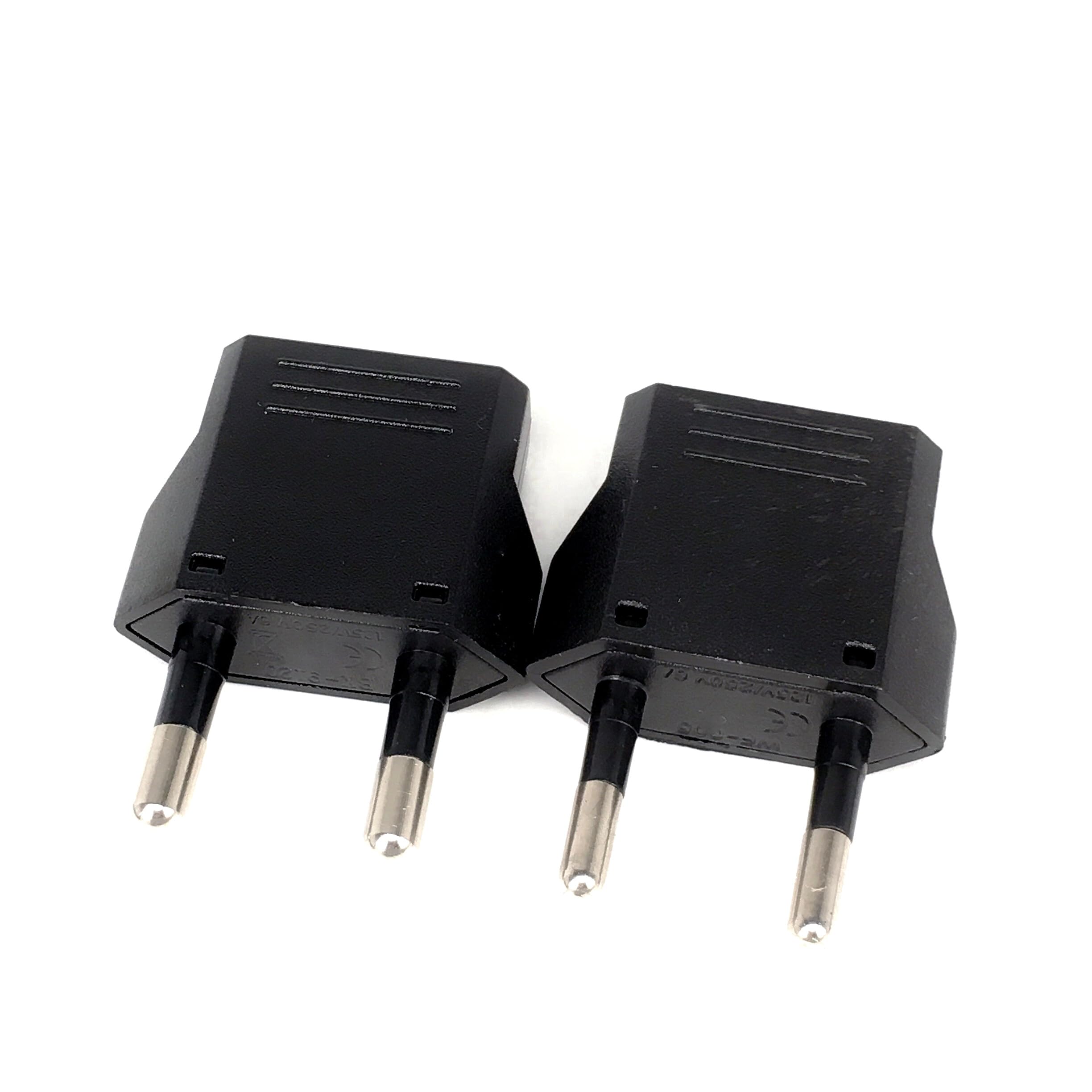 1-50 pezzi Adattatore spina EU Euro KR Adattatore spina USA a UE Adattatore da viaggio KR UE Adattatore elettrico Convertitore spina EU KR Prese di corrente Presa CA(Black 4.0MM,50PCS)