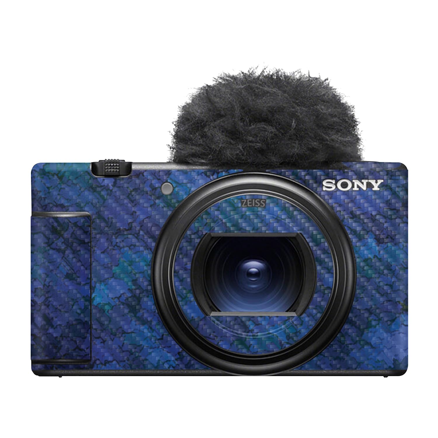 Carbon Fiber Camera Skin Compatible with Sony ZV-1 Mark II (2023) - Blue Ice - Premium 3M Vinyl Protective Wrap Decal Cover - Easy to Apply | Crafted in the USA by MightySkins