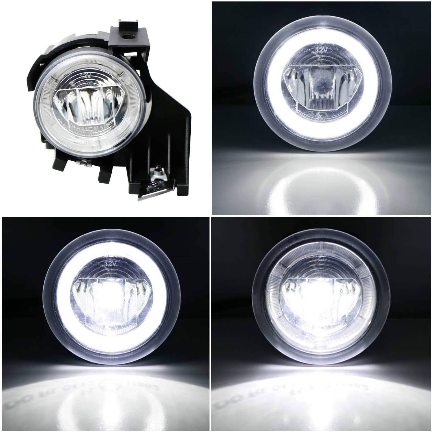 iJDMTOY Xenon White LED Daytime Running Light Fog Lamps Compatible with 08-10 Subaru WRX STi & 09-13 Forester, (6) XP-G LEDs Lights as Halo Ring DRL & (1) 10W XB-D LEDs Light as Fog Light