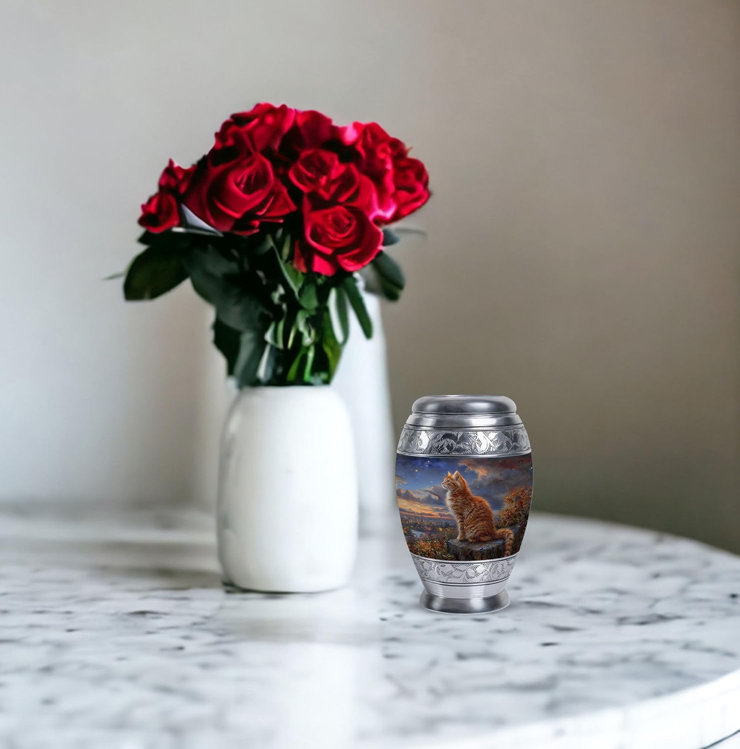 Enigmatic Pet Urn Cat Urns for Ashes - Small Urn - Ash Keepsake - Urns for Human Ashes Adult Female - Cremation Urns Adult - Funeral Urn Ashes (Size - 3inch,4pcs)