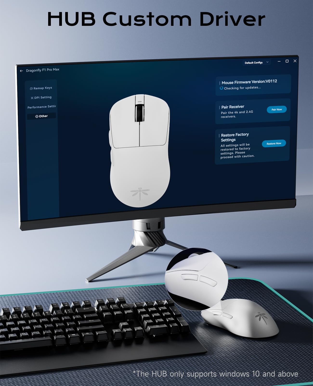 VGN F1 Pro Max Lightspeed Wireless Gaming Mouse with Dual-Mode 2.4
