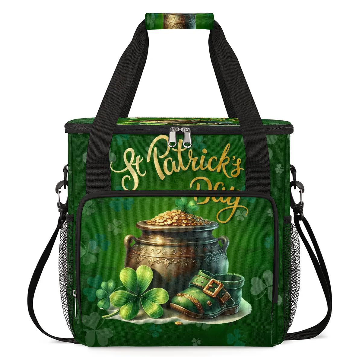 Coffee Maker Carring Bag St. Patrick's Day Jar Travel Carrying Storage Tote Bag Compatible with Keurig K-Mini or K-Mini Plus Portable Single Serve Coffee Brewer Case with Pockets for K-cup Pods
