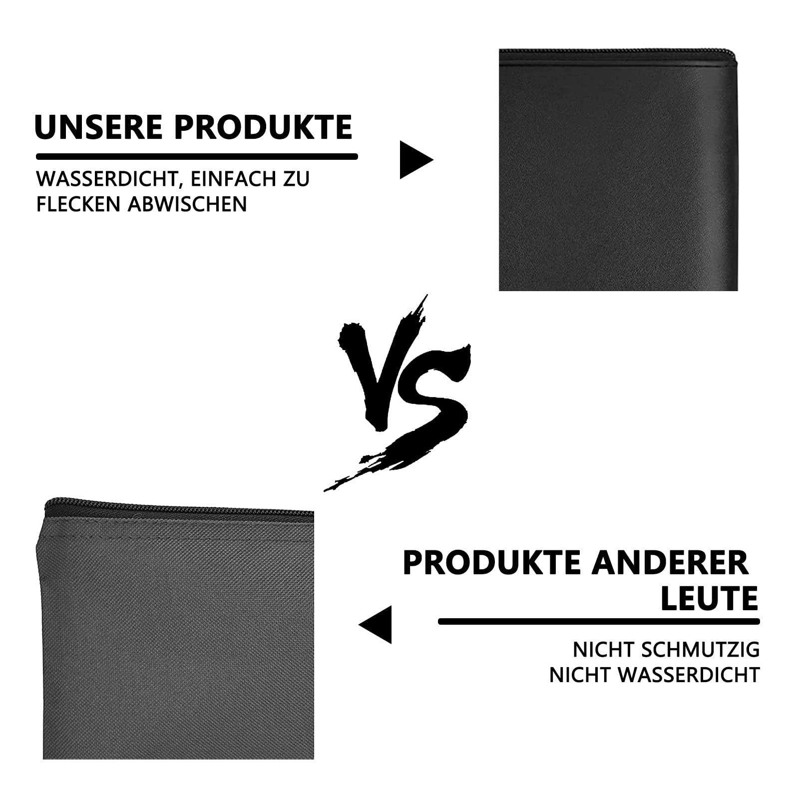 2 Pochette Piatte Con Cerniera - Portamonete Per Monete, Documenti, Passaporto, Nero In Tessuto Oxford - Foto 8