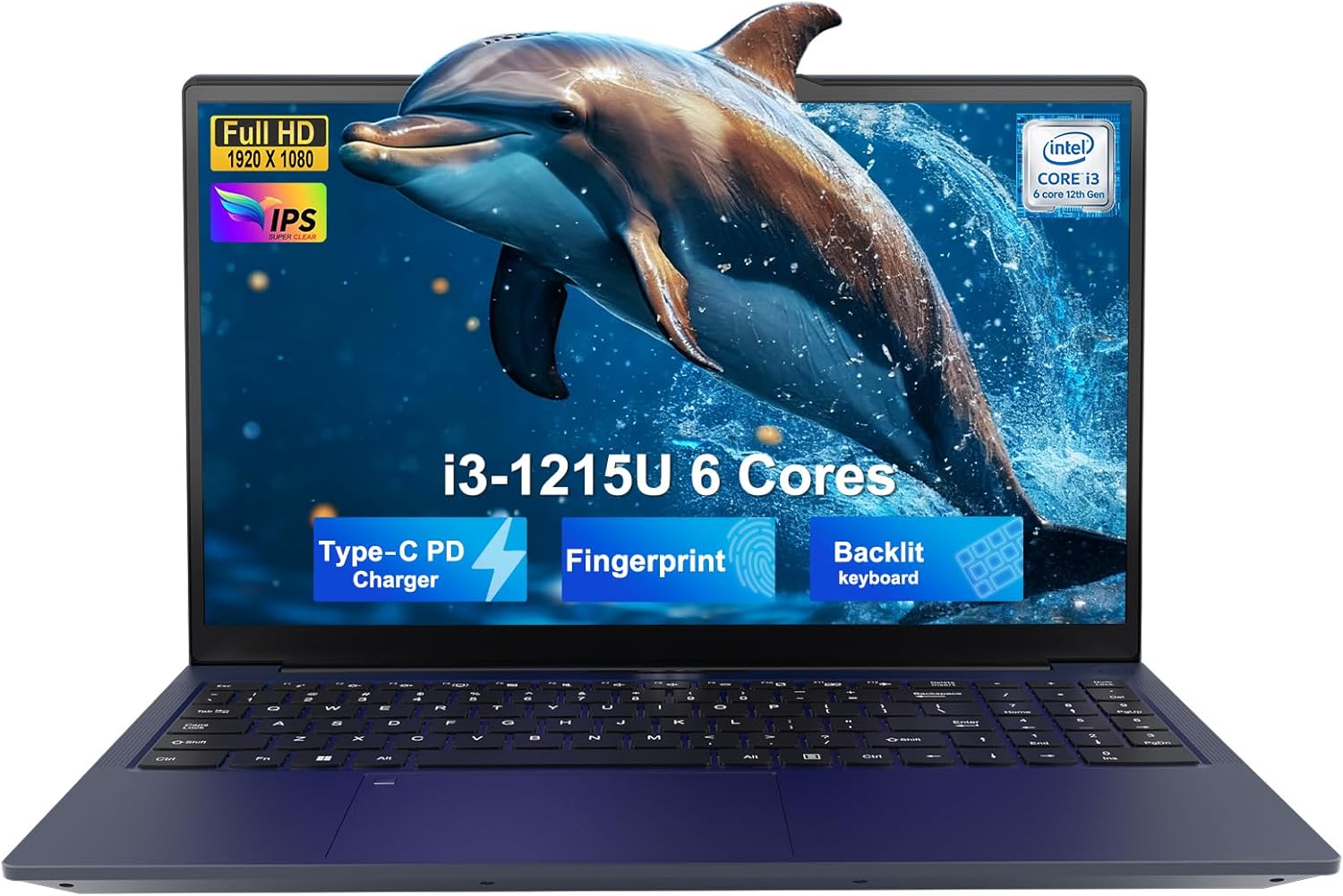 NIMO 15.6″ FHD IPS Laptop, Core i3-1215U(Beats i5-1135G7, Matches i7-1165G7), 8GB RAM 256GB SSD, Backlit Keyboard, Fingerprint Reader, WiFi 6, Thin & Lightweight Laptop for Students, Home & Business