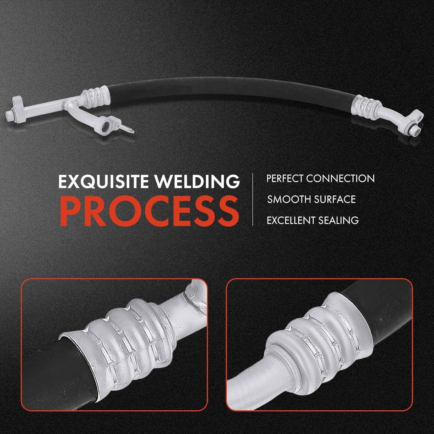 A-Premium A/C Suction Line Hose Assembly Compatible with Cadillac, Chevrolet, GMC Models - Suburban 1500 2500, Tahoe, Yukon, Escalade, Compressor to Evap