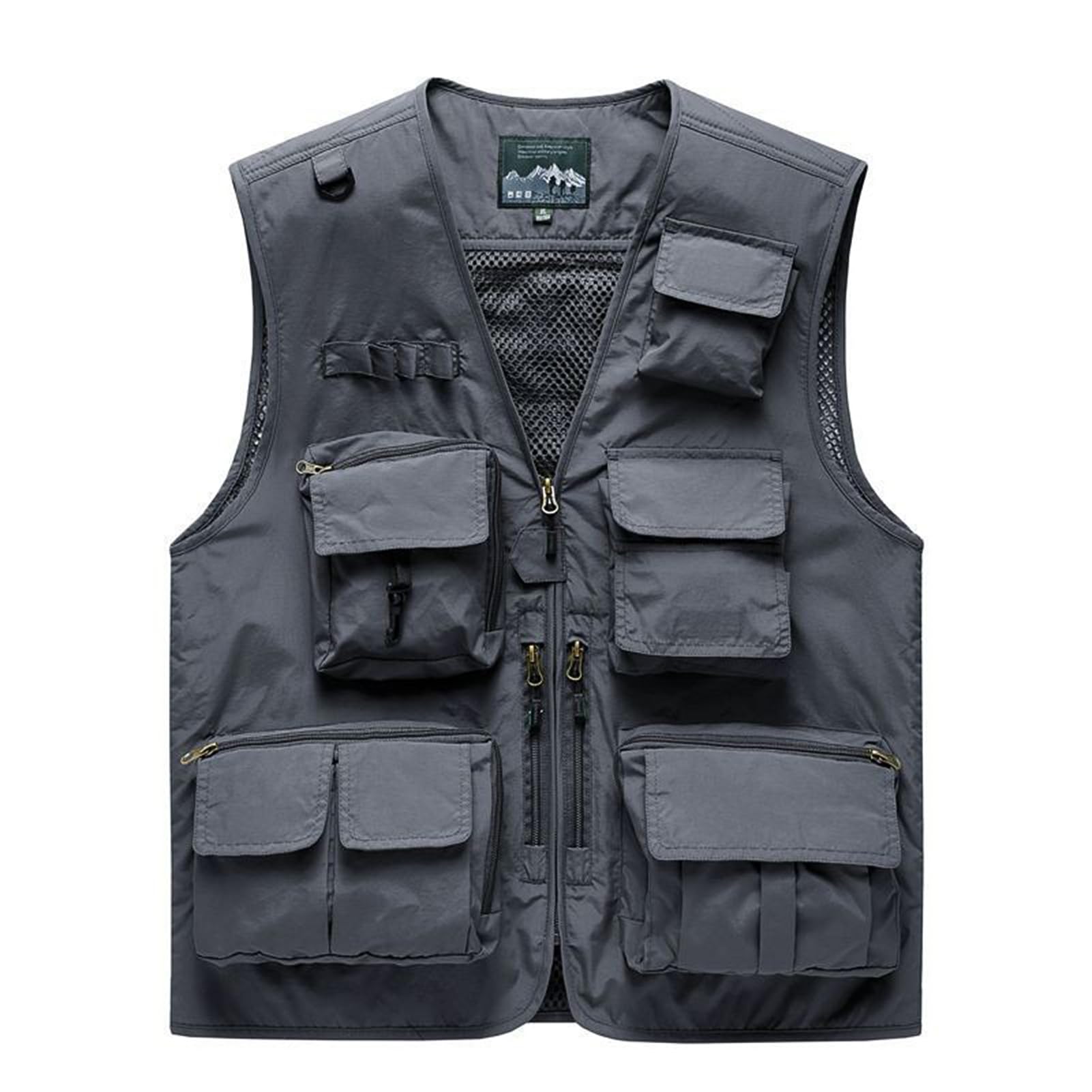 AOTORR Mens Outdoor Work Safari Cargo Photo Travel Fishing Vests for Men with Multi-pockets