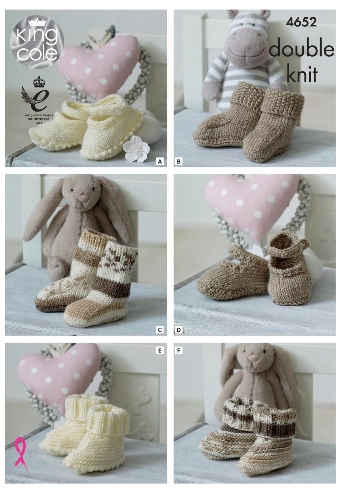 King Cole Baby Socks, Booties & Shoes Cherished Knitting Pattern 4652 DK,Multicolor,3.25 mm