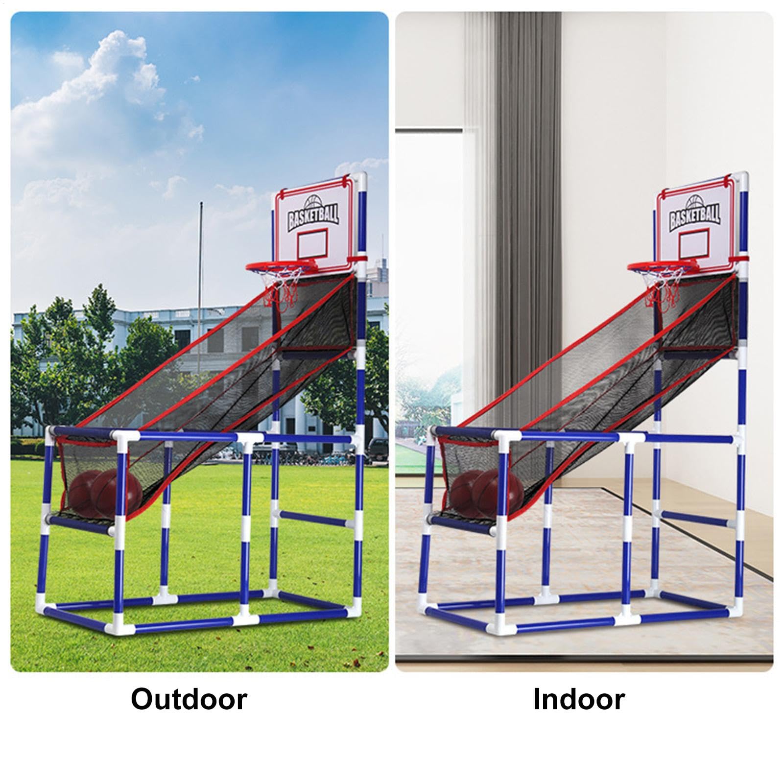 Máquina de Tiro de Basket-Ball para - Aro de Baloncesto de Pared Juego de Arcade Interior | Punch Frame Sports Toy Kids, de Basket-Ball con Bola y Bomba para Habitación, Sala