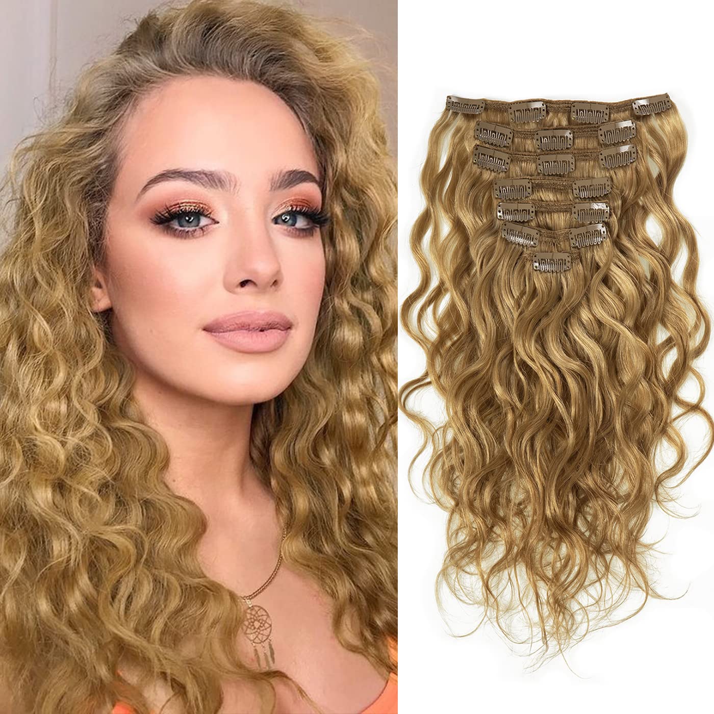 Amazon Caliee Hair 18Inch Curly Clip In Human Hair Extensions