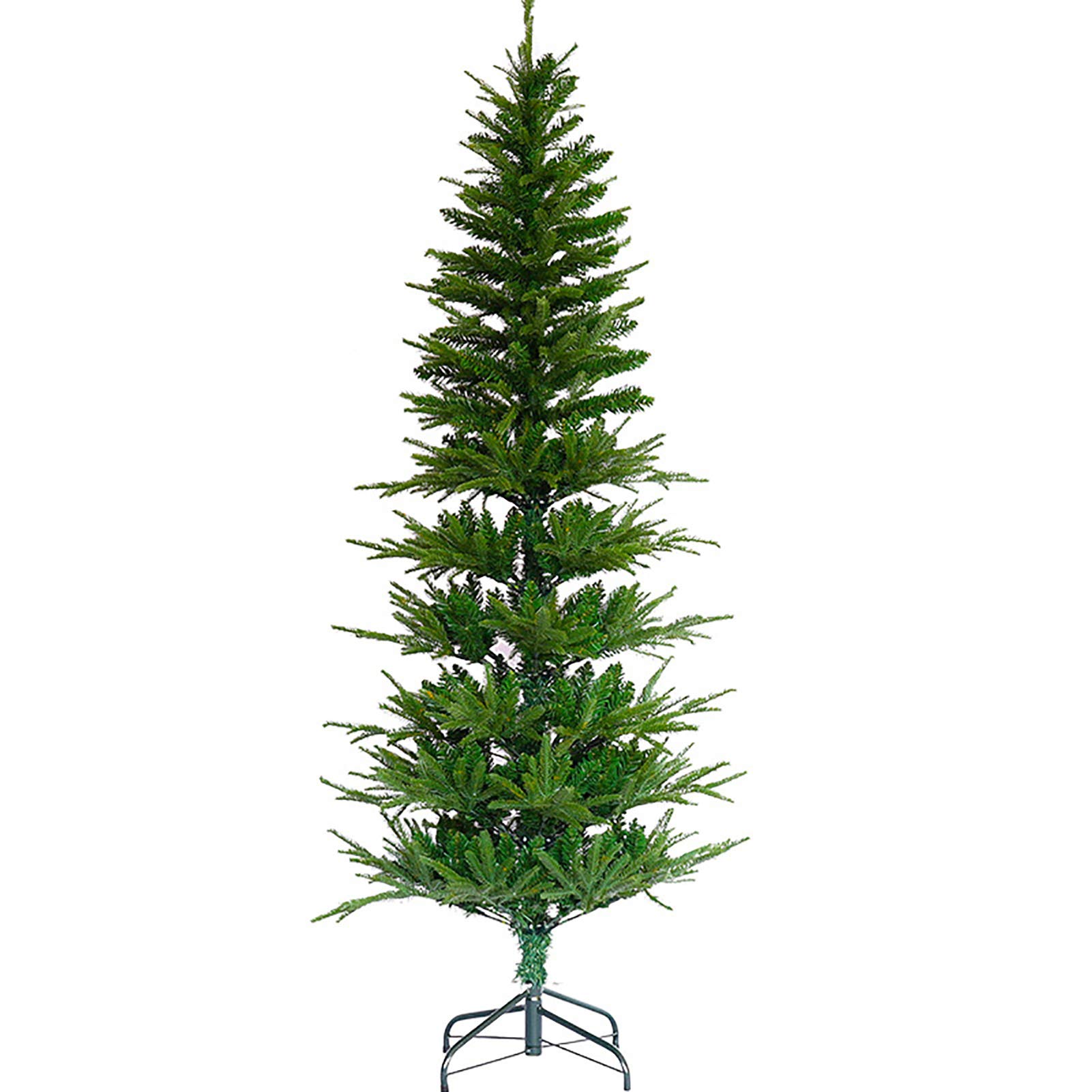 Sjdopulse Green 9.8Ft Fir Pencil Christmas Tree,Slim Decorated Trees With Metal Stand Spruce Hinged Xmas Tree,Easy Assembly
