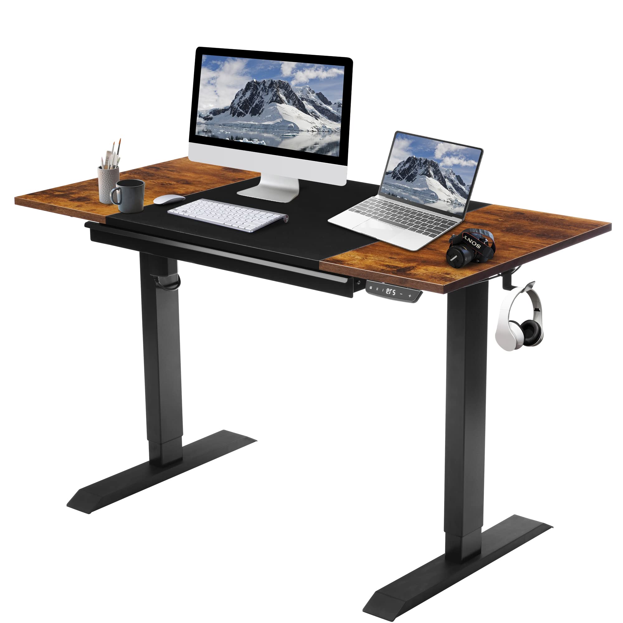 Buy Saemoza Height Adjustable Electric Standing Desk with Drawer, 47.2