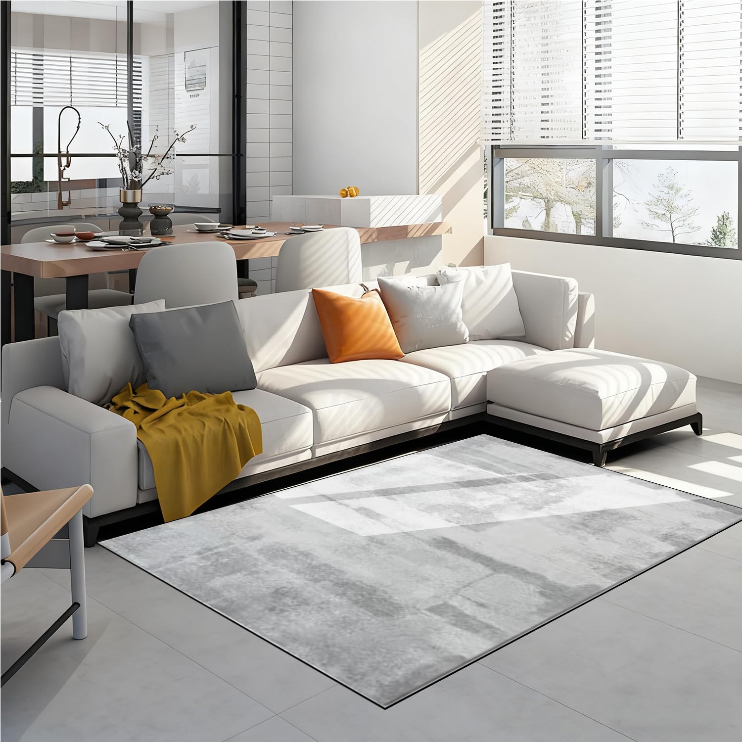 Tapis lavable et antidérapant super doux 140x280 pour salle à manger