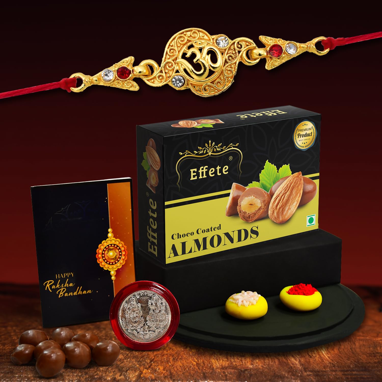 DeoDap Rakhi (K1_404_CA32) & Chocolate Almonds 32gm, Rakhi Combo with card and chocolate, chocolates gift pack, Rakhi & Chocolate for brother, rakhi with gift, Set of 1 Rakhi (B0CC2X52GD) Amazon Price History, Amazon Price Tracker