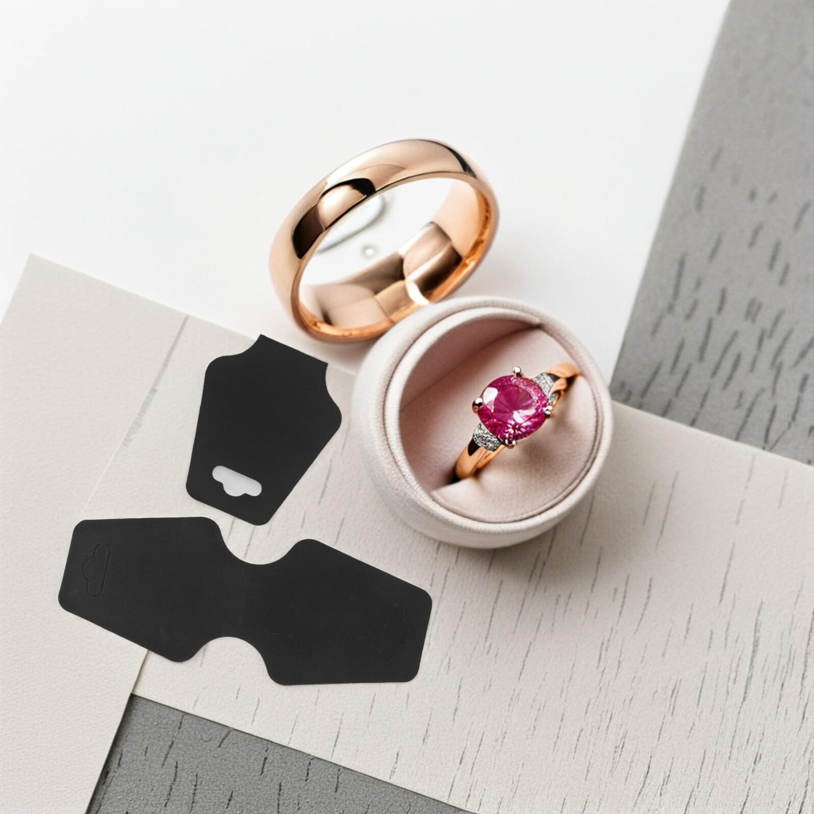 HOMSFOU Cartes de Présentation Bijoux en Papier Kraft Noir, Lot 400 Pièces