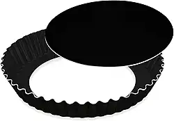 Forma para Bolo e Torta 20 Crespa com Fundo Removível Alumínio Fortaleza Preto