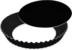 Forma para Bolo e Torta 20 Crespa com Fundo Removível Alumínio Fortaleza Preto