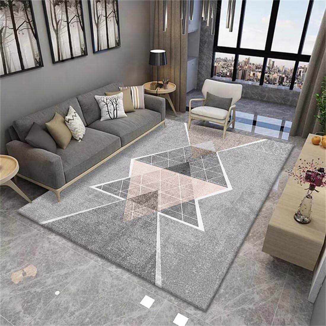 Tapis de jeux enfant antidérapant rose idéal pour chambre et balcon