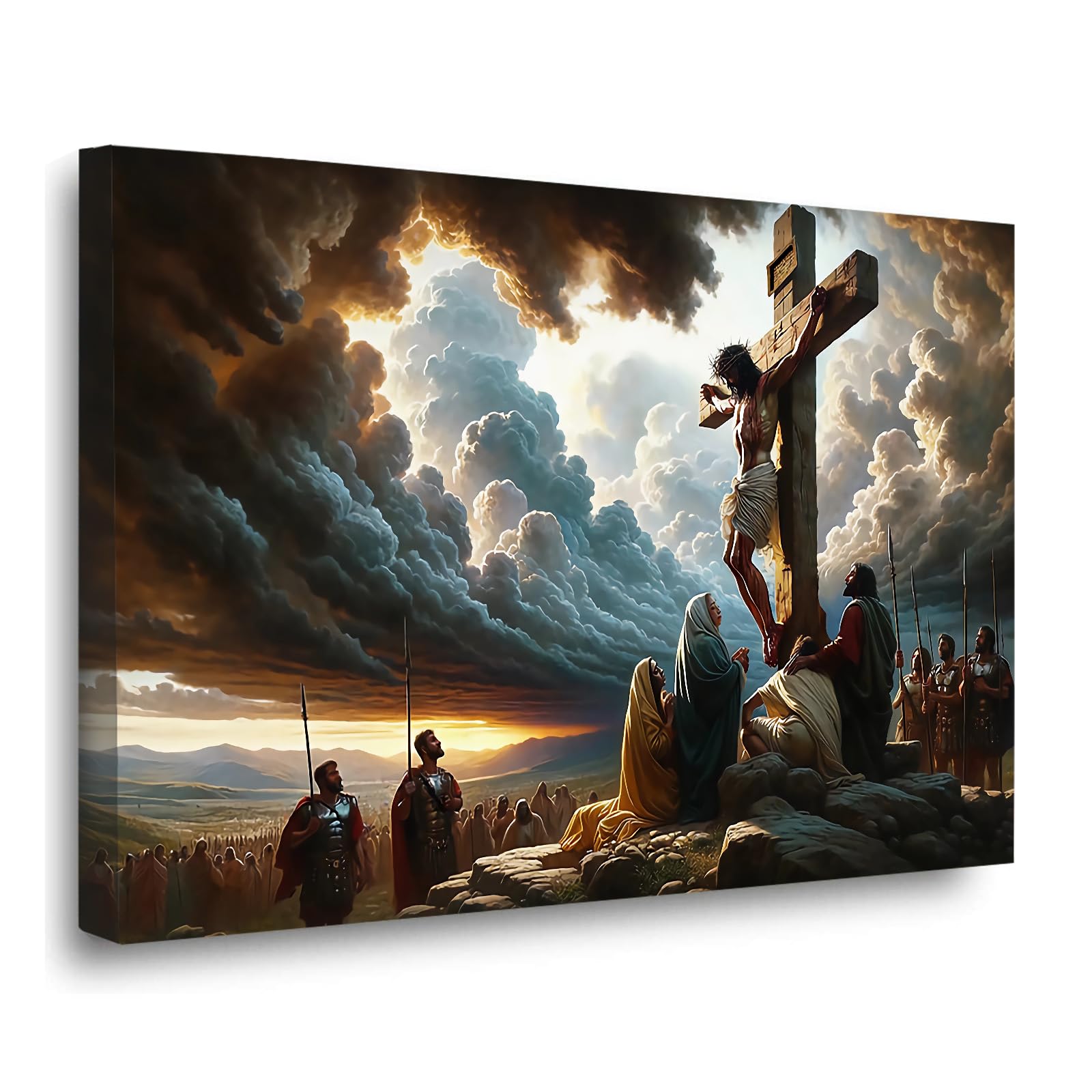 XWNLTEPK Christian Art Crucifixion Print Jesus on the Cross Art Wall Jesus Picture Modern Home Decor Canvas Wall Art Poster